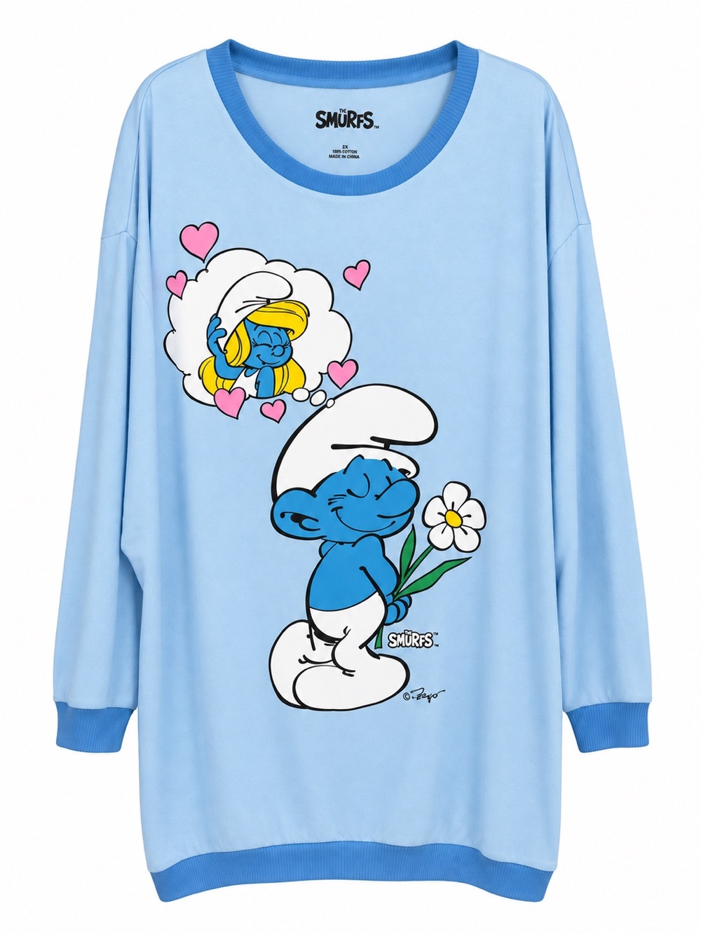Smurfs Light Blue Graphic Nightshirt Chemise by Smurfs